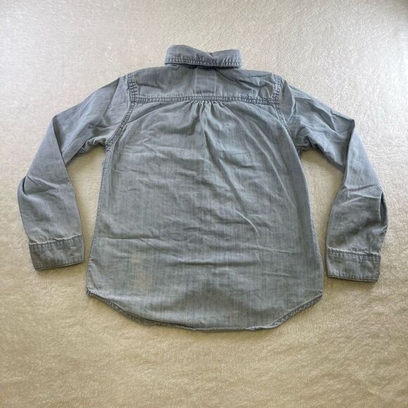 Cat & Jack Large Denim Collared Button Down shirt 10 / 12 - Picture 2 of 12